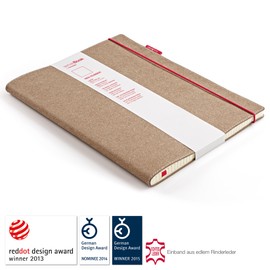 Transotype senseBook Large Leather Red Rubber Blank Notebook