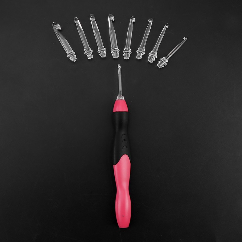 Professional 9 in 1 Led Light Up Crochet Hooks Knitting