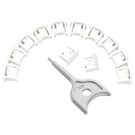 100Pcs RJ45 Port Lock with 5 Keys, Locking RJ45 Port/Dust Blocker,RJ45 Dust Cover Cap Female Port Plugs Protector,Compatible RJ45 Port Devices (White)