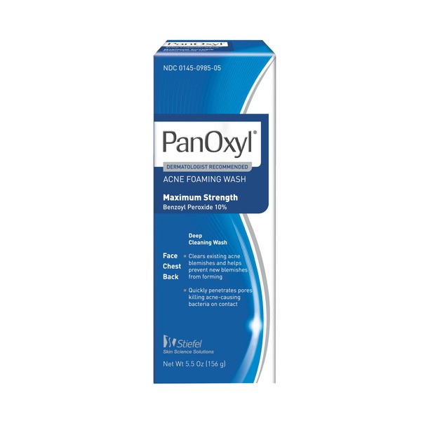 PanOxyl Acne Foaming Wash 10% Benzoyl Peroxide, 5.5 Fluid Ounce