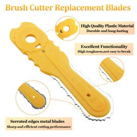 Aillsa Brush Cutter Blades Set (6 pcs) Compatible with Weed Warrior Brush Cutter Head Weed Eater Blade Replacement fits Brush Cutter Weed Trimmer Head Yellow