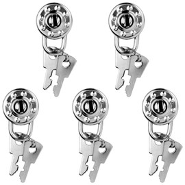 5 Pack Mini Diary Padlock, Small Locks with Keys, Tiny Luggage Locks for Travel, Journal, Jewelry, Backpack, Boxes (Circle, 5)