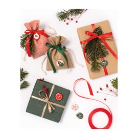 folia 1209 Advent Calendar Buttons, Numbers for Attaching to Jute Bags or Gift Bags from 1 to 24 with Pin for Numbering Gifts and Bags