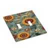 Azjincos Decorative Art Light Switch Covers Sun Flowers 2 Gang