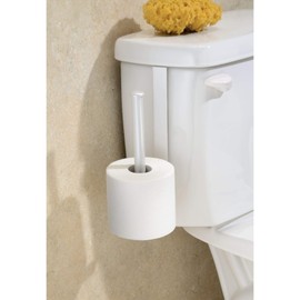 InterDesign Classico Over-The-Tank Tissue Roll Reserve, Pearl White
