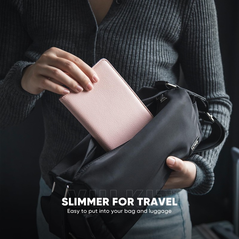 VULKIT Passport Holder with Magnetic Closure RFID Blocking Travel Wallet