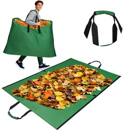 LUCKIPLUS Leaf Bag for Collecting Leaves, 600D Oxford Cloth Collapsible Reusable Garden Yard Waste Tarp Container with Padded Handle 2 in 1 Leaf Collector Storage Bags Heavy Duty Leaf Tarp, 48" x 72"