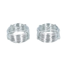 Galvanised Wire Roll Hanging Pictures Garden Wire 2pc Set 80 Metres x 0.6mm