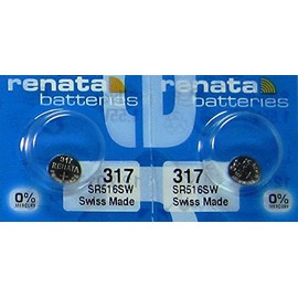 2 Pcs 317 Renata Silver Oxide 0% Mercury Electronic Batteries SR516SW