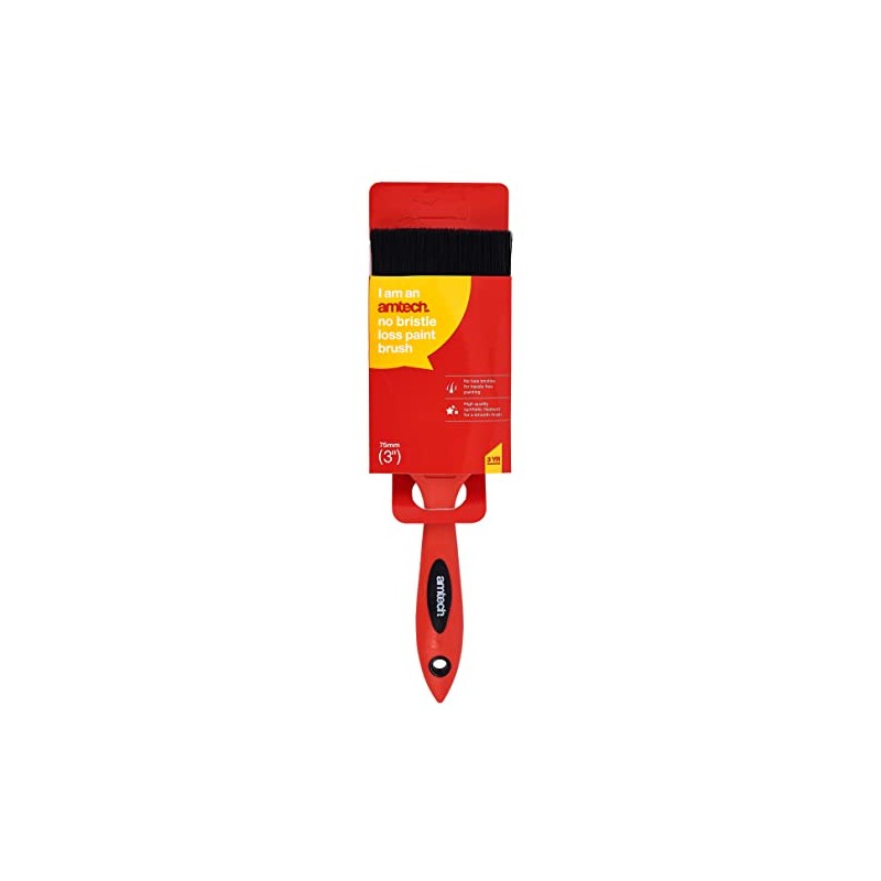 Amtech G4375 3 inch Paint Brush (75mm), No Bristle Loss