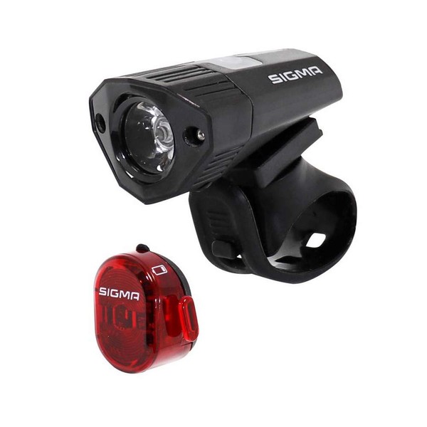 Sigma Buster 100 Head Light w/ Nugget II Flash Taillight, for Night Rides, Races | Buster 100 w/ 120 Lumen Output, 35 m Range & Six Light Modes | Nugget II Flash w/ 400 m Range & Three Light Modes