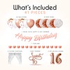 EpiqueOne 41-Piece Rose Gold Sweet 16 Birthday Decoration for Girls