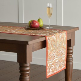 Maison d' Hermine Kashmir Paisley 100% Cotton Table Runner Farmhouse Tabletop Cover for Home Kitchen Dining Décor Parties Family Dinners Wedding Thanksgiving/Christmas (37cm x 230cm)