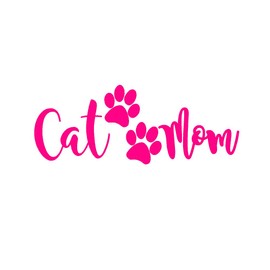 Cat Mom V3 Vinyl Decal by StickerDad® - Size: 7", Color: HOT Pink - Windows, Walls, Bumpers, Laptop, Lockers, etc.