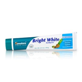 Himalaya Bright White Toothpaste, Fluoride Free to Reduce Plaque & Whiten Teeth, 6.17 oz, 2 Pack