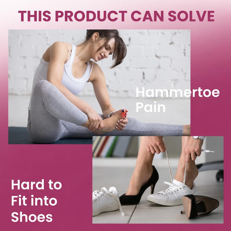Hammer Toe Straightener: 3 Pairs Hammer Toe Corrector with Cushions
