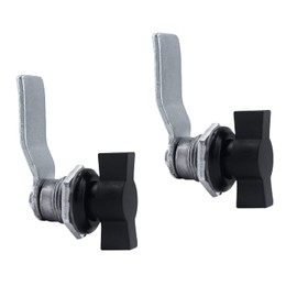 Moicstiy 2Pcs Thumb Operated Offset Cam Locks, Black Handle Non-Locking Compartment Lock Latch Keyless Twist Cabinet Replacement Lock for Mailbox Drawer, RV Compartment Door