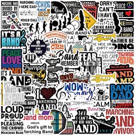 50PCS Marching Band Stickers,Water Bottle Laptop Stickers Perfect Marching Band Gifts for Teens