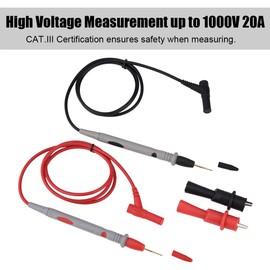 1 par 1000V 20A Banana Universal 24K bañado en Oro Multímetro de Prueba Conjunto de Cables Cable TL71 TL75 U1165A Cubierta de Goma