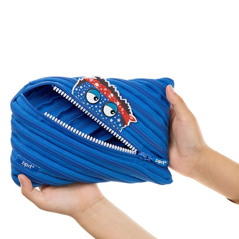 ZIPIT Talking Monstar Jumbo Pencil Case, Blue