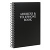 Iconikal Address Telephone Book, 8x5-Inch, Black, Spiral-Bound, 384 Contacts, Organizer