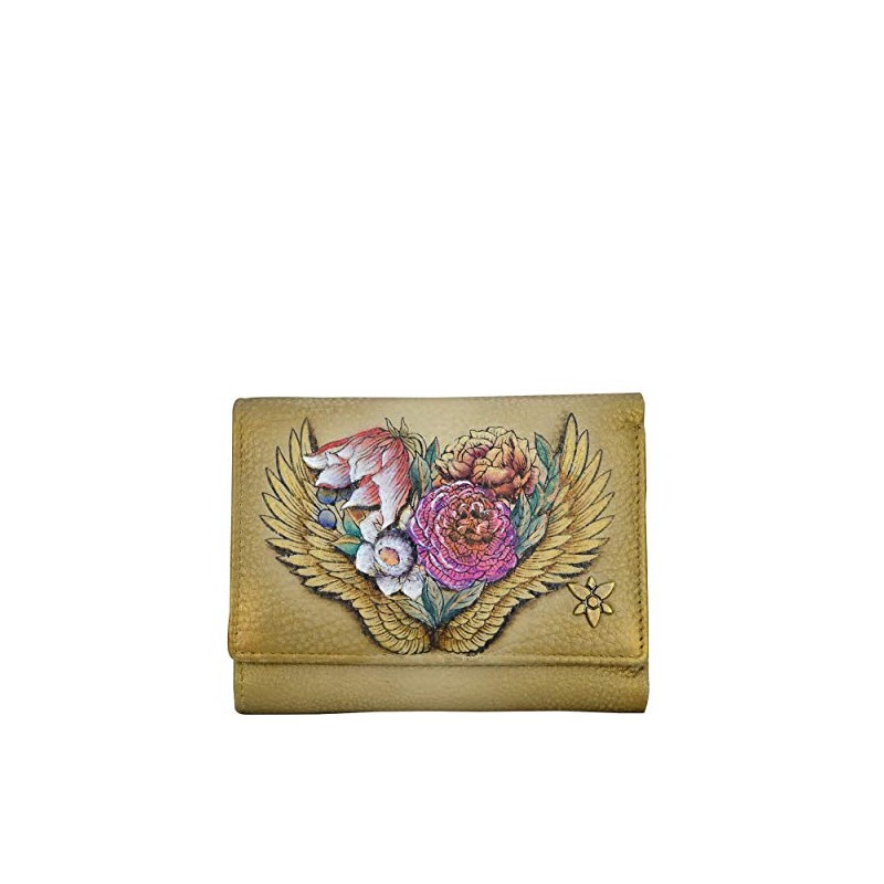 Anuschka Hand-Painted Genuine Leather Women's RFID Blocking Small Flap French