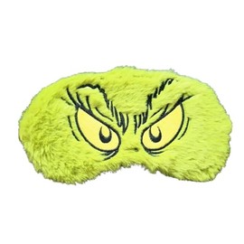 The Grinch Furry Eye Mask - Fun Novelty Sleep Mask with Elastic Back - Green Soft Plush,for Men, and Women