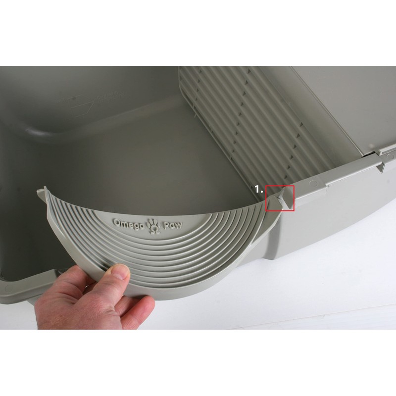 Omega Paw Premium Roll 'n Clean Litter Box Large,Cat, Peral