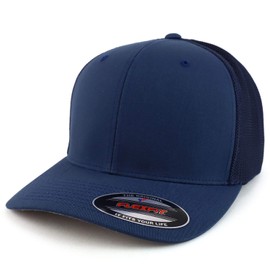 Trendy Apparel Shop Gorra de béisbol Flexfit de Camionero estructurada 2XL, Azul Marino, XX-Large