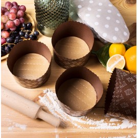 12 oz Easter Bread Paper Molds for Baking 12 Pack - Panettone Paper Mold Silver Design - Kulich Paska Mold Panettone Molds Easter Bread Kulich Molds