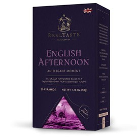 Real Taste English Afternoon Black Tea With Natural Bergamot Flavouring, 20 x 2.5 in Pyramids