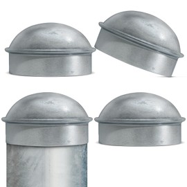 VIVIDA 4" Chain Link Post Caps, Galvanized Fence Post Caps, for 4" OD Pipe, Chain Link Fence Parts, 4 PCS