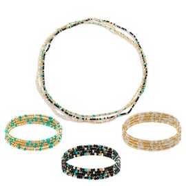 BUSAGEOLAN African Waist Beads For Women Colorful 3PCS Layered Belly Body Chain Beach Bikini Waist Jewelry