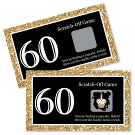 Big Dot of Happiness Adult 60th Birthday - Gold - Birthday Party Game Scratch Off Cards - 22 Count