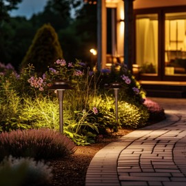 LEONLITE 5CCT Low Voltage Pathway Lights, 12-24V LED Landscape Path Light, 1800/2700/3000/4000/5000K, Double Layer, CRI90, IP65 Waterproof Landscape Lighting, Aluminum, Oil Rubbed Bronze, Pack of 6