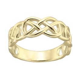 Old English Jewellers 9ct Yellow Gold on Silver Celtic Band Ring sizes J - V - Filigree Pattern (J)