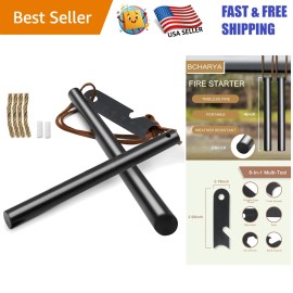 Fire Starter Survival Tool Kit:  Ferro Rod & Multi-Tool for Adventurers