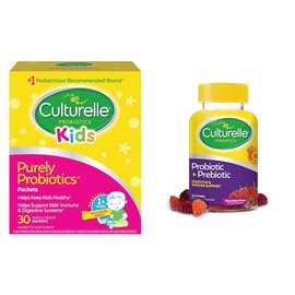 Culturelle Culturelle Kids Daily Probiotic Supplement & Daily Probiotic Gummies for Women & Men, Berry Flavor, 52 Count, Naturally-Sourced Daily Probiotic + Prebiotic for Digestive Health, Non-GMO & Vegan