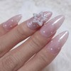 Angel Pink Handmade Nail Tips Satin Transparent Gloss - Medium