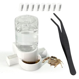 Jumping Spider Accessories, Jumping Spider Water Dispenser, Magnetic Hanging Feeder with Tweezers for Jumping Spiders, Tarantulas, Praying, Mantises (White)