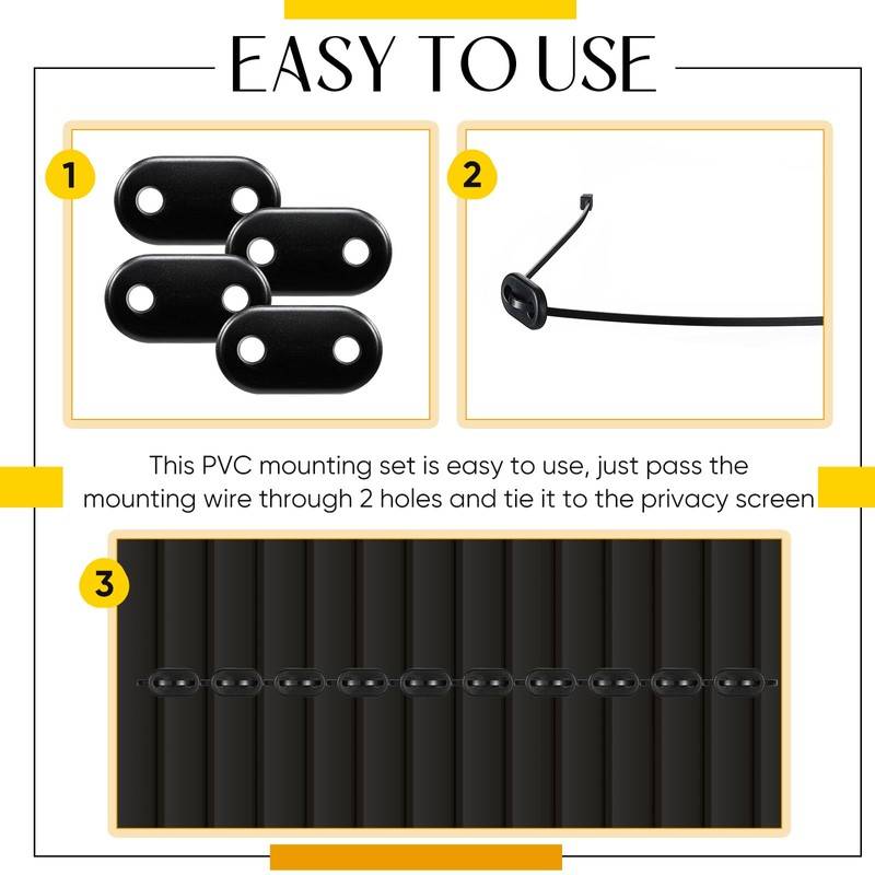 Sinmoe 100 Set Black Privacy Screen Attachment