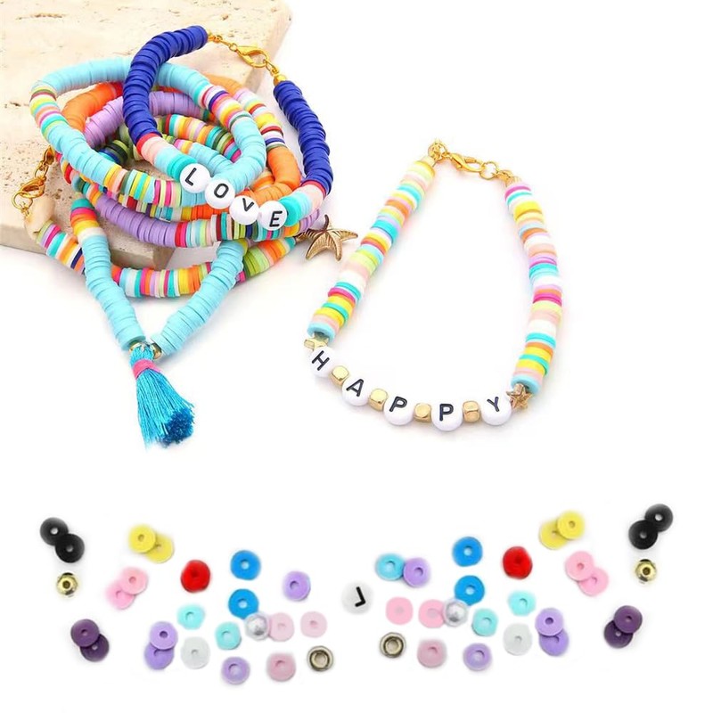 2000pcs Royal Blue Clay Beads for Bracelets Making Heishi Polymer