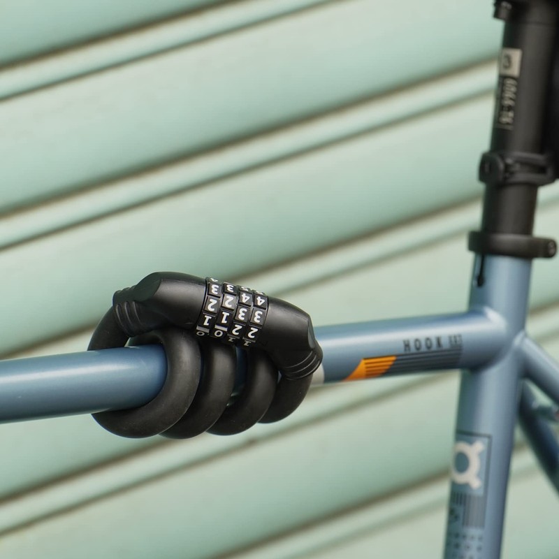 Kuhaku Bicycle Anti-Theft Key Memory Shape Dial Type Wire Lock