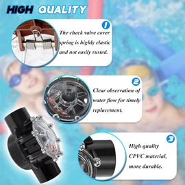 7305 Pool Check Valve 2 Inch to 2-1/2-Inch 180-Degree 2-Way Jandy PVC Check Valve for Pools and Spas Straight Through, Positive Seal Non-Lube Replacement Valve
