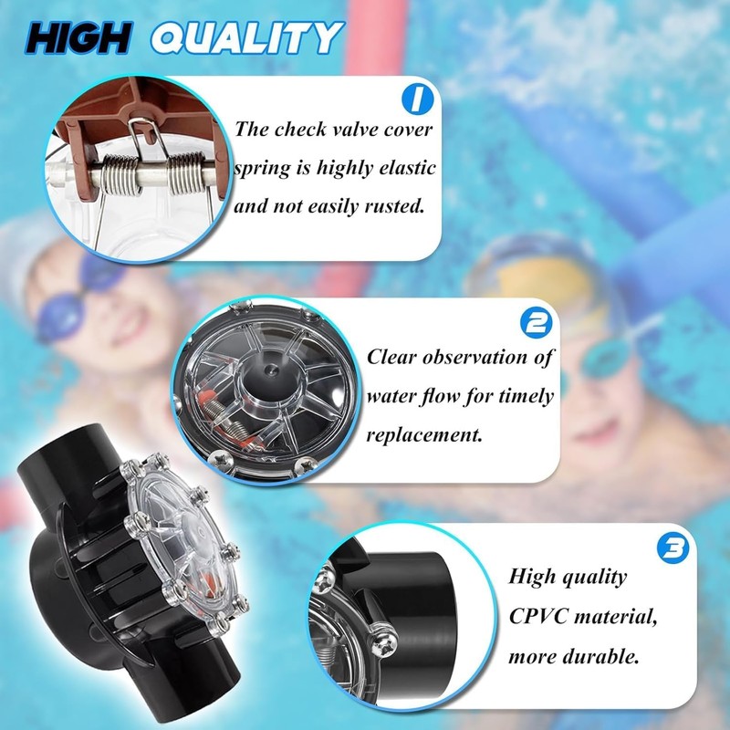 7305 Pool Check Valve 2 Inch to 2-1/2-Inch 180-Degree 2-Way