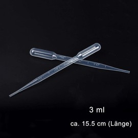 Pack of 100 3 ml Transfer Pipettes, Measuring Pipette, Reusable Pipettes, Disposable Pipettes, Translucent Pipettes, Dropper Plastic for Essential Oils, Scientific Laboratories, Acrylic Paints