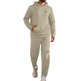Vssjavan Mens Sweat Suit 2 Piece Outfits Hoodie and Sweatpants Set Jogging Tracksuit Casual Suit Set