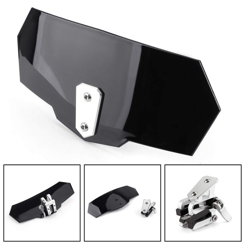 Bruce & Shark Motorcycle Universal Adjustable Clip Spoiler Shield Screen
