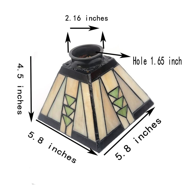 HUIMEIJU Tiffany Square Wall or Pendant Lamp - Geometric Stained