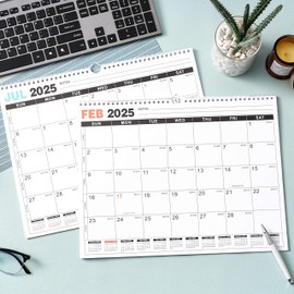 2025 Wall Calendar - Calendar 2025, Jan.2025 - Dec.2025, 12 Months Wall Calendar 2025, 14.6" x 11.5", Strong Twin-Wire Binding, Large Blocks - Black